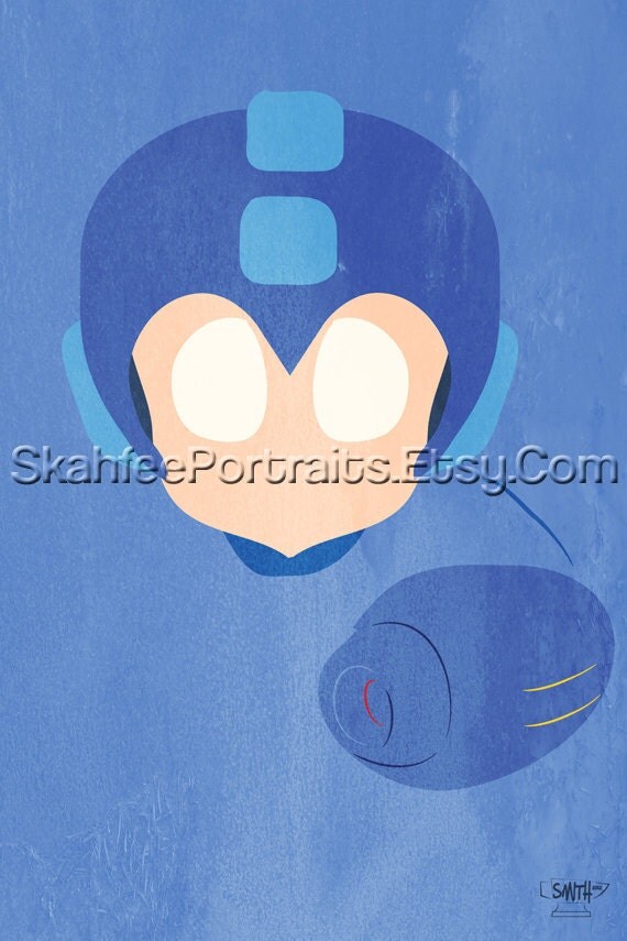 Mega Man minimalist mini-portrait
