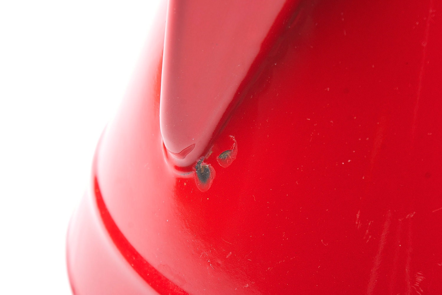 Retro tin red pitcher