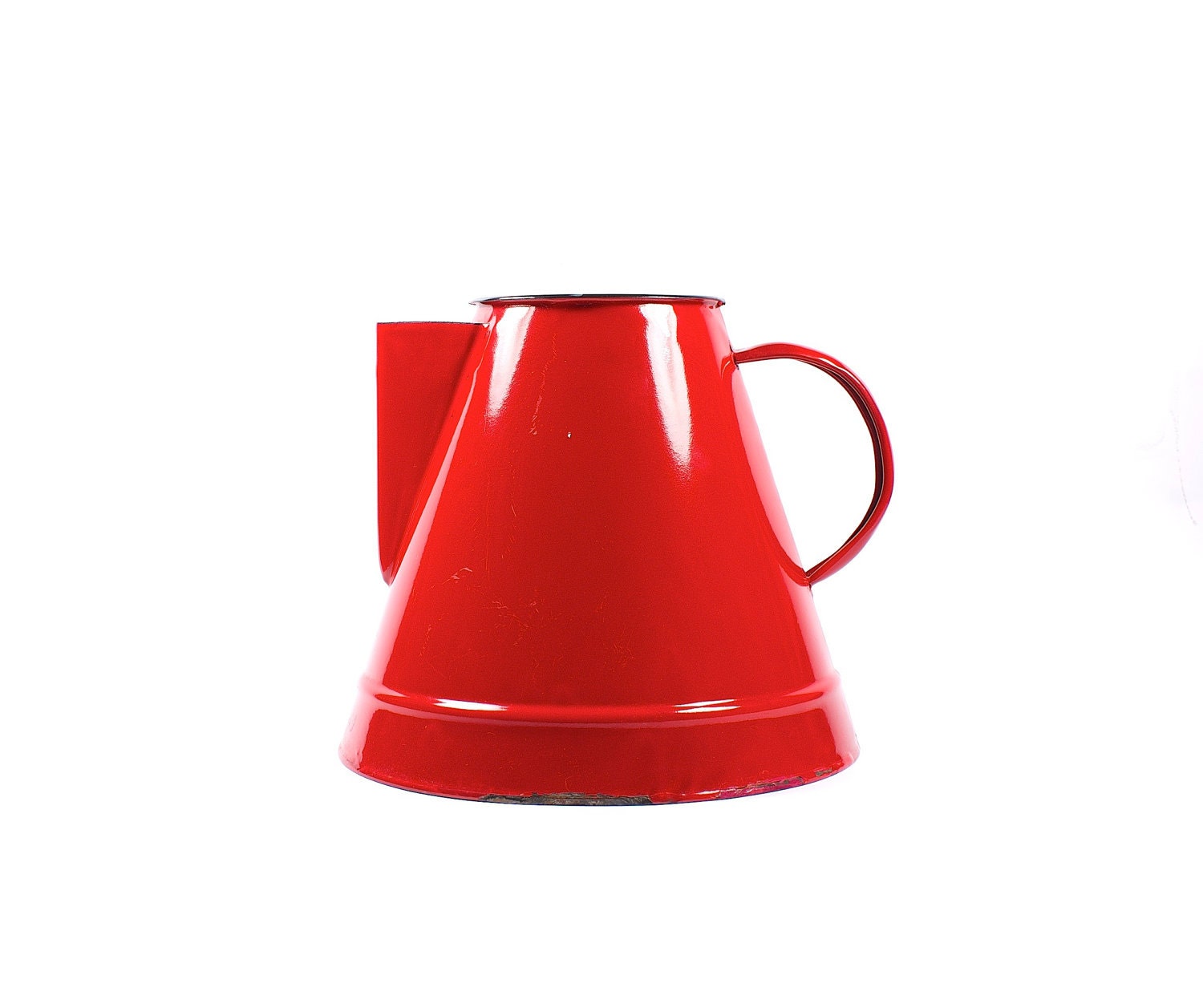 Retro tin red pitcher
