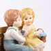 Vintage pastels porcelain figurines. Children and dog.