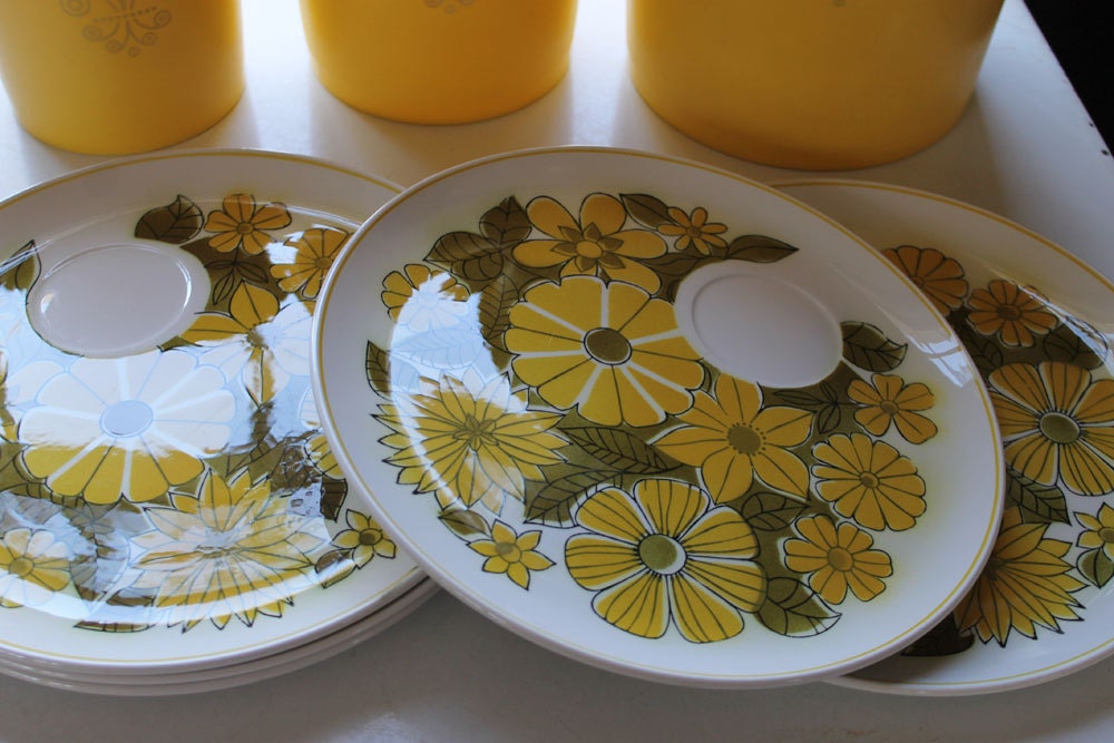 Mid-Century Cera-Stone Snack Plates Set of 5