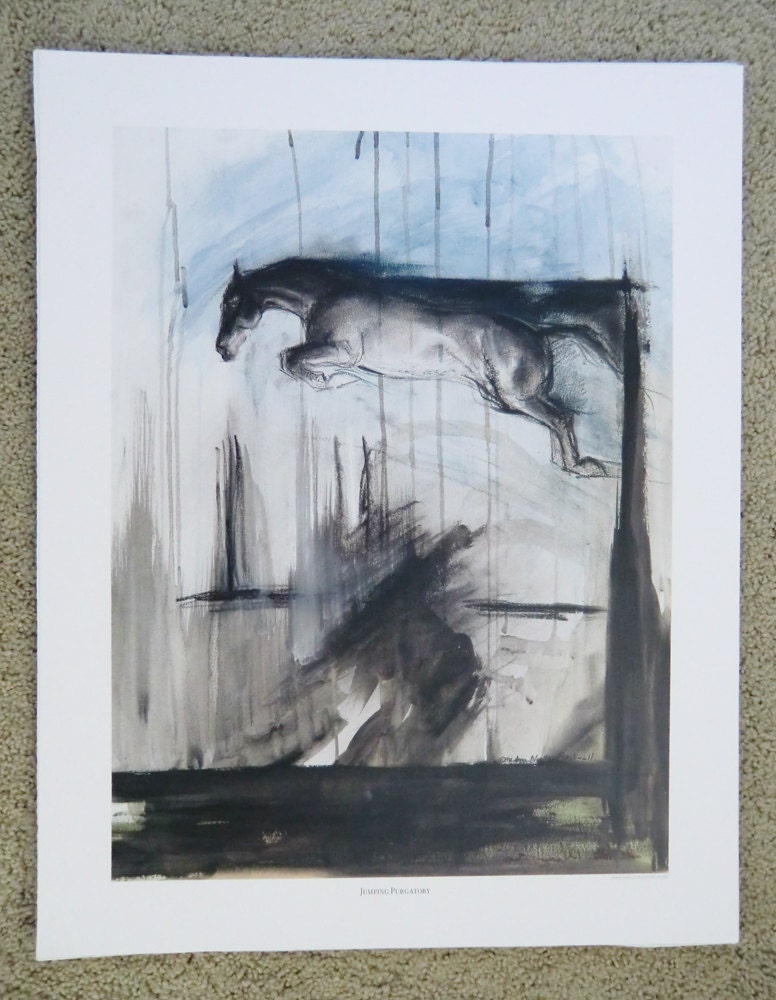 Horse Art Jumper in Abstract Landscape Print "Jumping Purgatory"