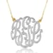 Diamond Beaded Initials Necklace Small (Order Any Initials) - 2 tone from silver, gold and rhodium