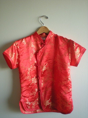 Red and Gold CHEONGSAM Shirt