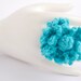 Crochet Ring flower Turquoise crochet jewelry wool large ring