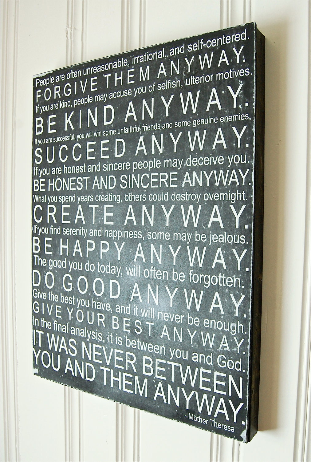 Subway Art- Mother Teresa Quote Wooden