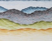 Lavender Hill, Large Giclee Print of an Original Watercolor Landscape Painting