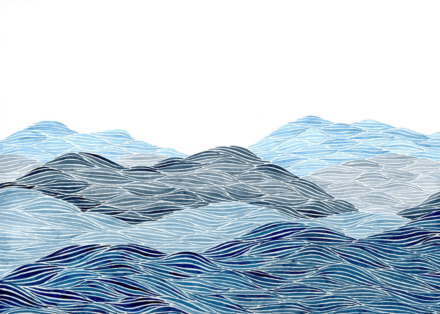 Blue Ridge Mountains I, 8x10" Giclee Print of an Original Watercolor Painting