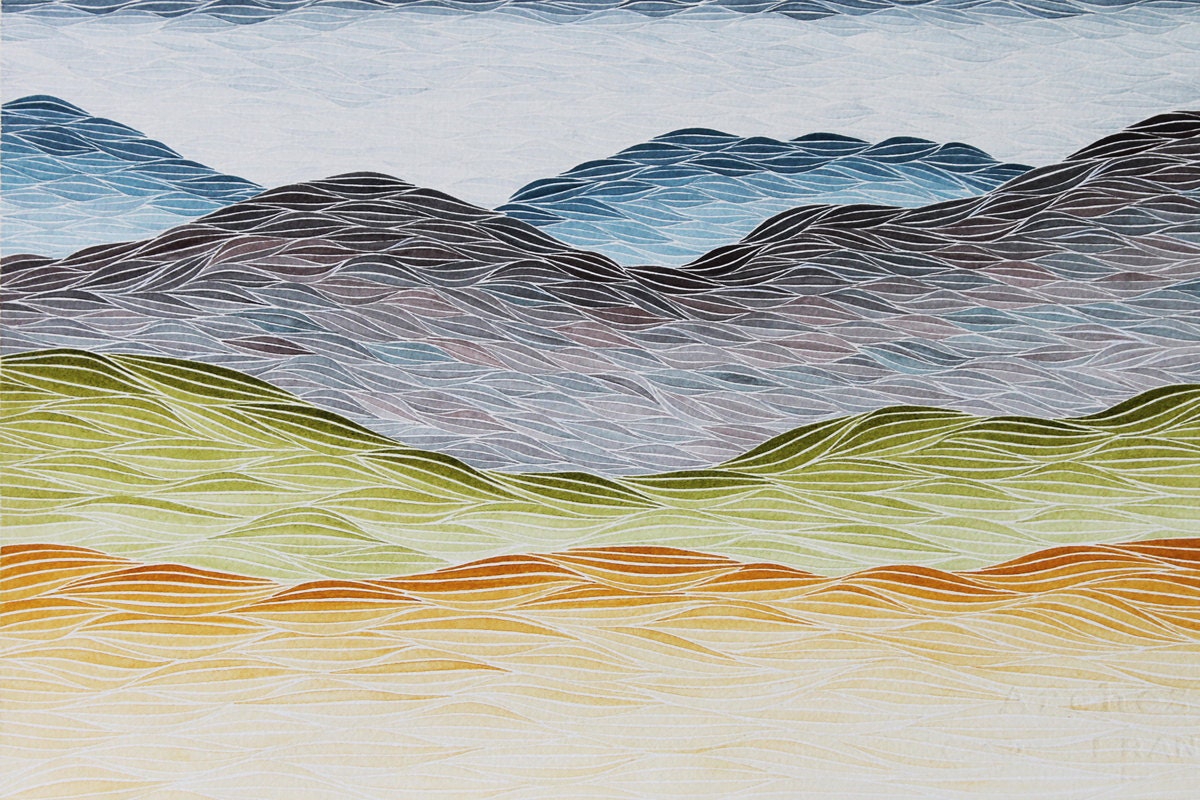 Lavender Hill, Large Giclee Print of an Original Watercolor Landscape Painting