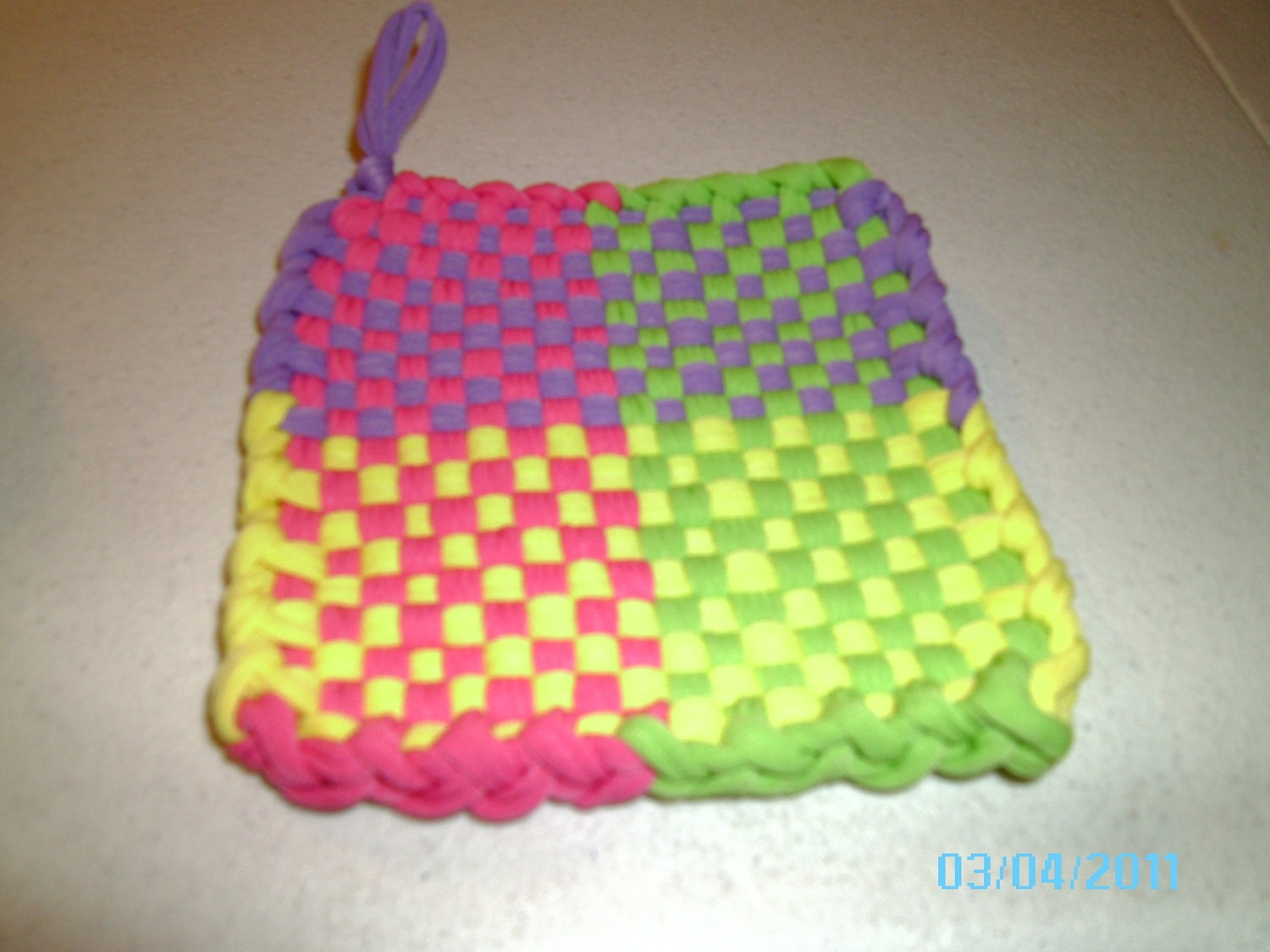 Custom Handmade Loom Pot holders Colorful and Bright with great design