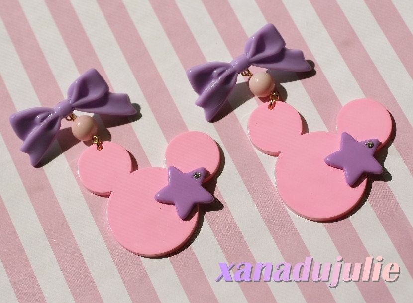 Big Kawaii Mickey Star Earrings