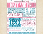 Poster Style Engagement Party Invitation  - Printable Invitation Design - Other Colors Available
