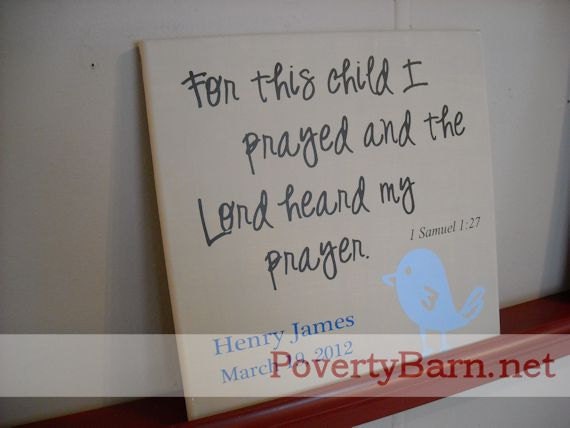 For this Child Personalized Canvas