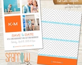 INSTANT DOWNLOAD - Save the Date Card Template: Photoshop Template - S501