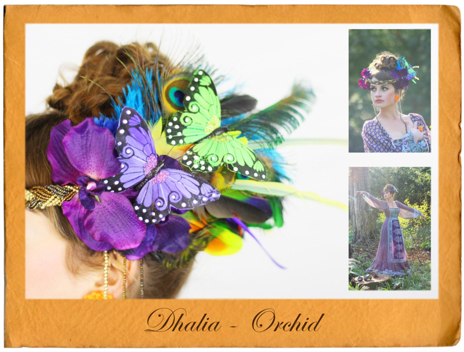 Dhalia Orchid - Bohemia Couture Hair Adornment , Headdress , Costume , Headband , Hat , Headpiece