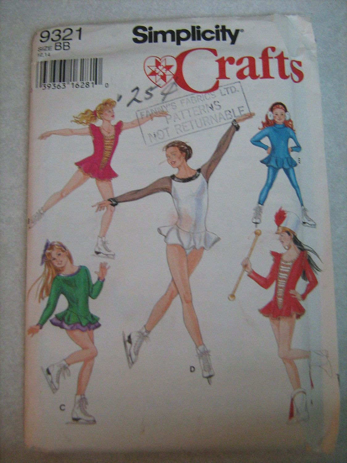 SIMPLICITY Costume Sewing Pattern Figure Skating Dance