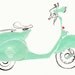 SALE Vespa Mint Green - Illustration Set of 8 Cards