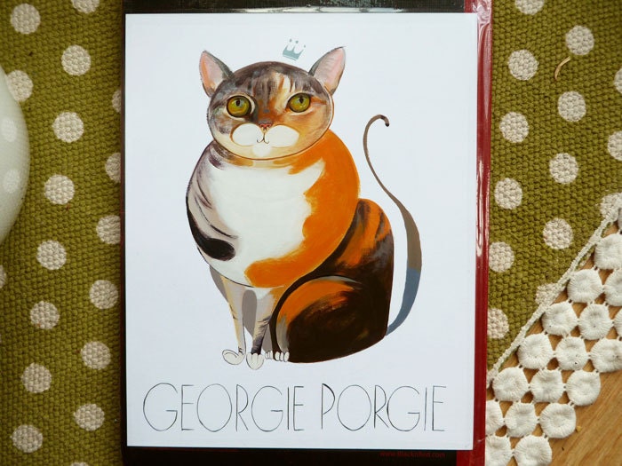 Custom Pet Illustration, 8"x10" Georgie the Cat
