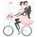 Custom Wedding Portrait 8"x10" - Modern, Mint Bike, Vintage inspired