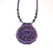 Handmade Bead Embroidered Necklace in Purples