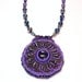 Handmade Bead Embroidered Necklace in Purples