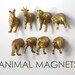 Gold Farm Animal Magnets for Housewarming - 8 piece set - Gold Sheep Dog Pig Goat (Ram)