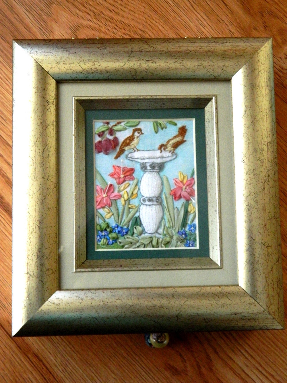 Trinket Box Decorative Lid Embroidered Design