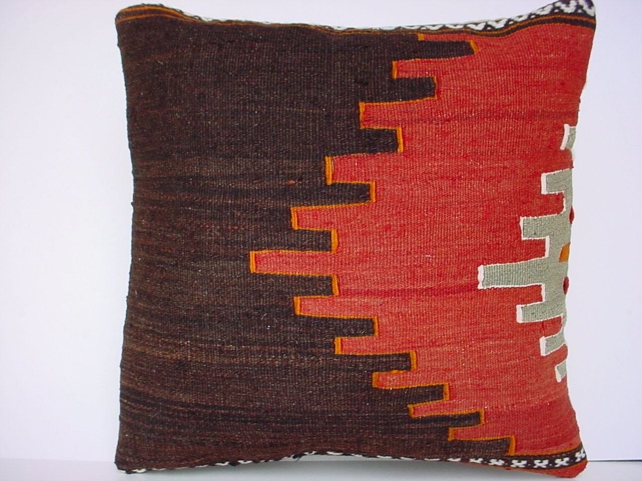 MODERN Home Decor,Handwoven Turkish Kilim Pillow Cover 16" X 16",Tribal Pillow,Vintage Kilim Pillow,Throw Pillow