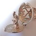 Opening Vintage Sterling Silver Wedding Bell Charm opens to bride and groom Bracelet charm Pendant