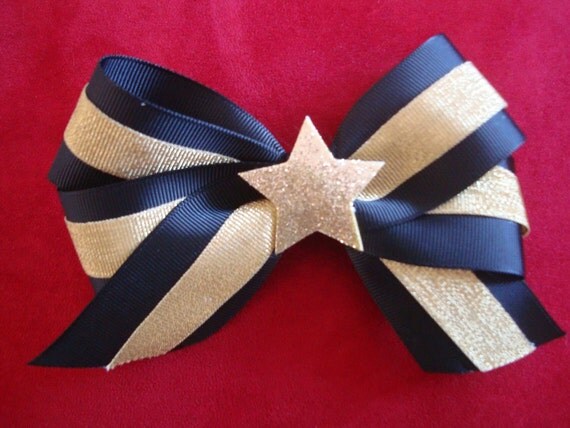 Black and Gold Hollywood Bow Il_570xn