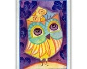 The Sleepy Head - Original ACEO owl painting