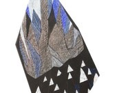 ORIGINAL PAINTING "Thank you for letting me cross III." (Arigato Zaisho) unique polygonal frame