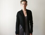 Black Women Cardigan, Open Top Long Sleeve, Light Cardigan