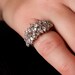 Vintage Crystal Cluster Cocktail Silver Tone Ring