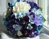 Hydrangea Bouquet with Gardenias -  Custom Made to Order - Wedding Bouquet and Boutonniere Set - Bridesmaids Bouquets - Gardenia Bouquet