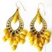 Yellow Earrings, Chandelier Earrings, Teardrop Earrings, Yellow and Gold, Chandelier, Dangle, Sunshine, Lightweight, Trendy, Gift under 20