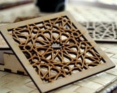 Wood Coasters - Islamic Geometric Pattern - KustomKalligraphy