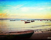 Great Escape - 8x12 Ocean sea nautical photography boats beach print panama tropical photograph landscape wall art blue gold sky home decor