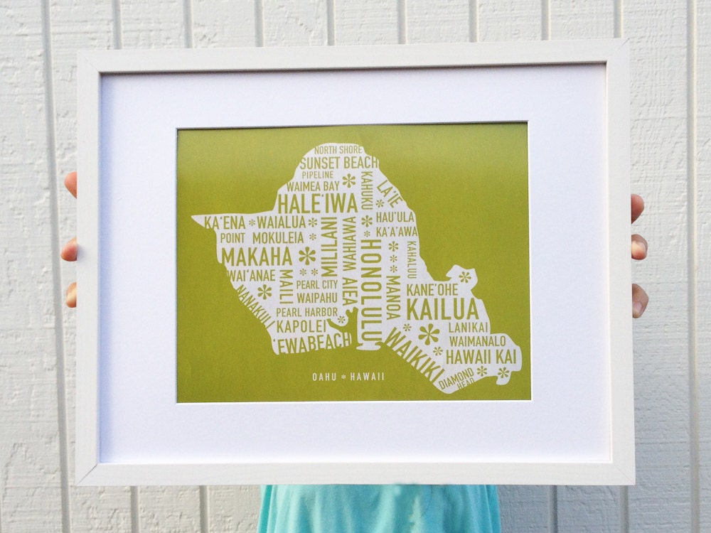 Oahu Map Print