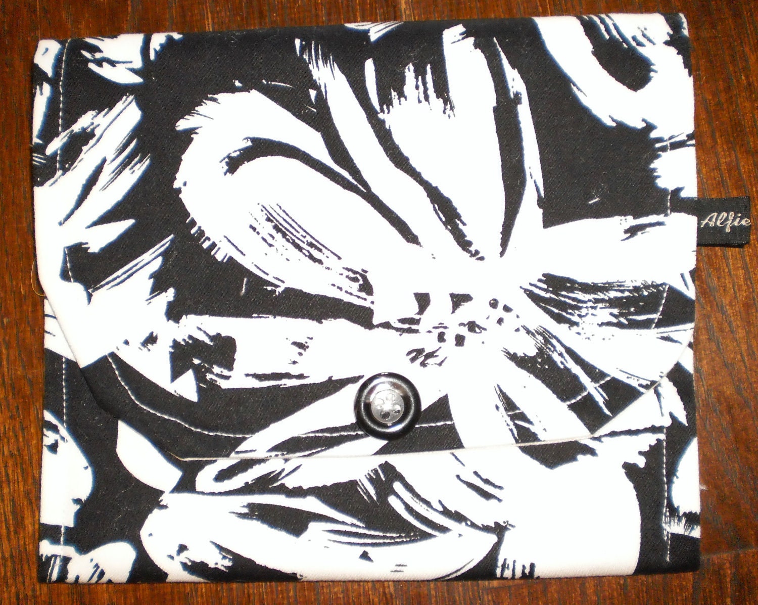 Clutch Notions Make up Bag Black and White