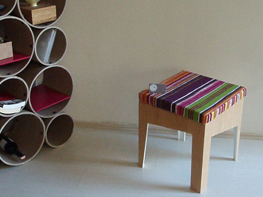 raw plywood stool, coffee table "oblik"