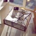 solid panel wood stool with metal legs "monik"