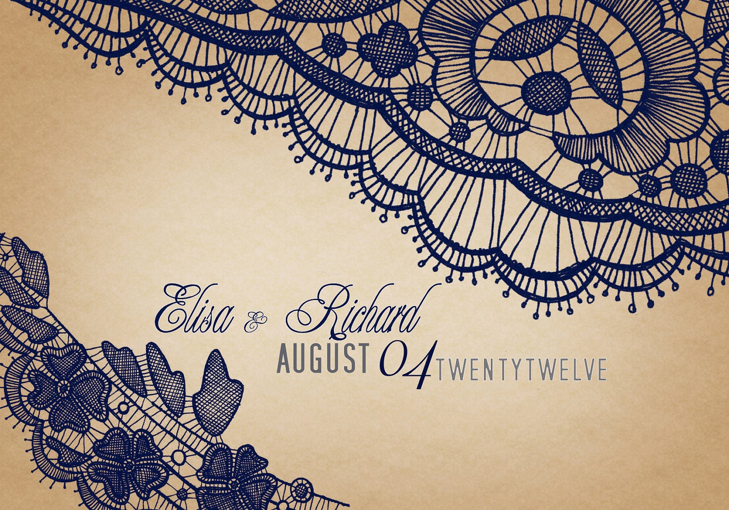 Beautiful lace Invitations - customizable to your color palette
