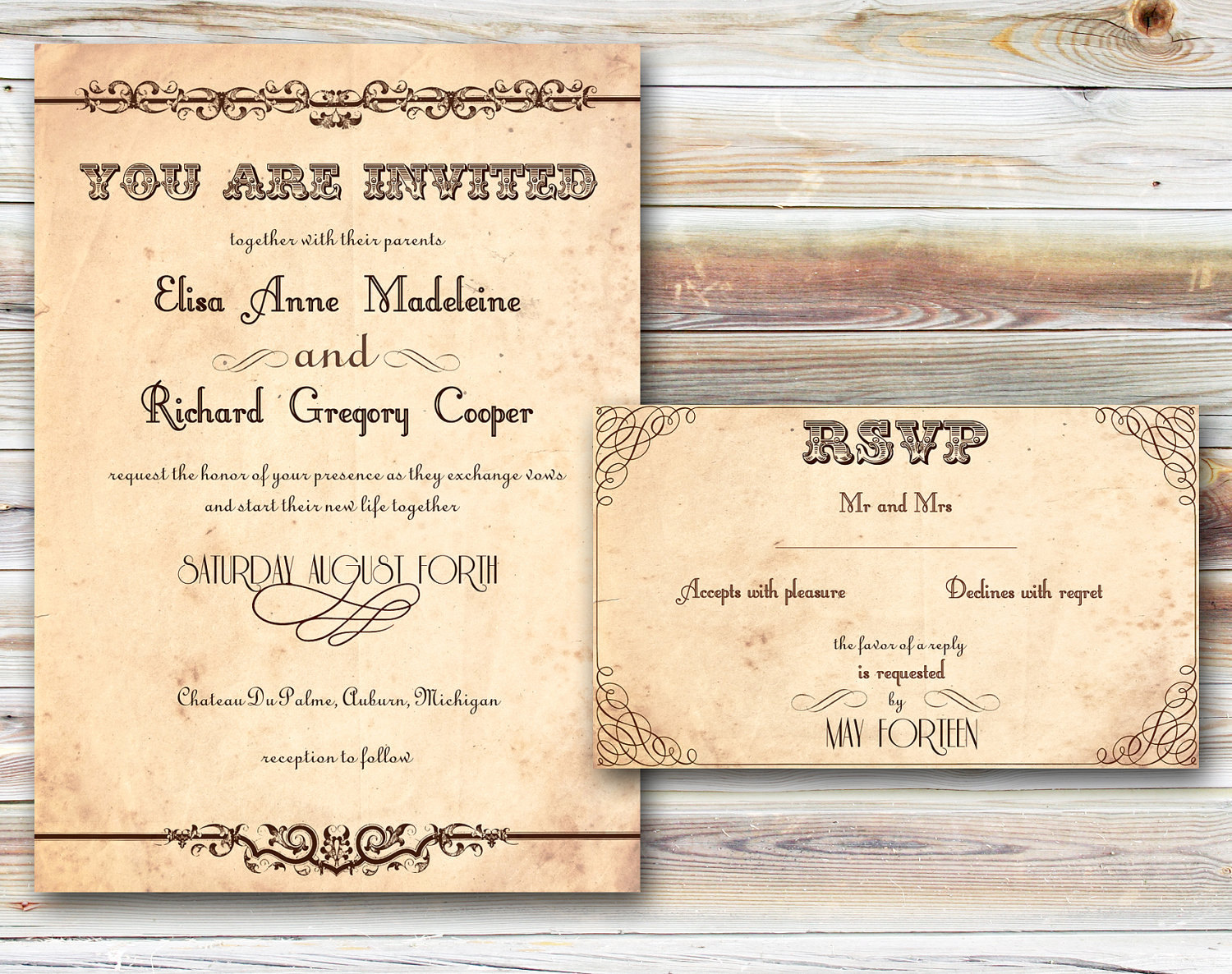- Invitations sets PRINTABLE - Postcards PRINTABLE - Day of wedding ...