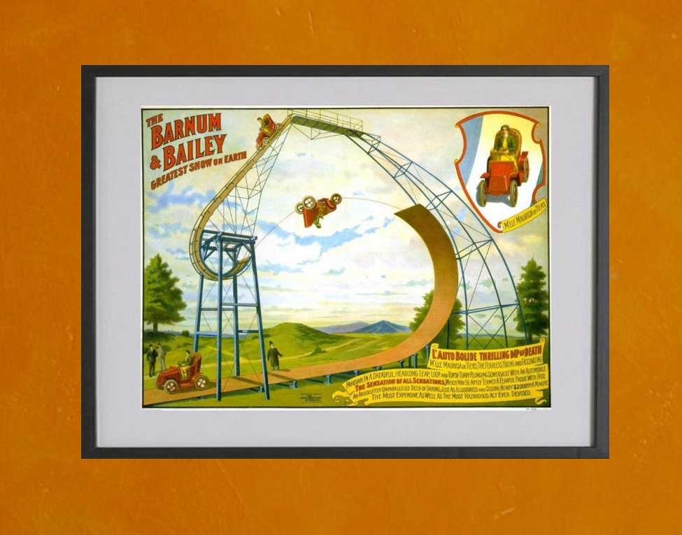 The Barnum and Bailey Greatest Show on Earth, The Dip of Death- 8.5x11 Poster Print - also available in 13x19 - see listing details