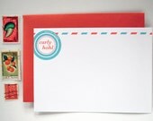 set of 10 custom postal flat stationery