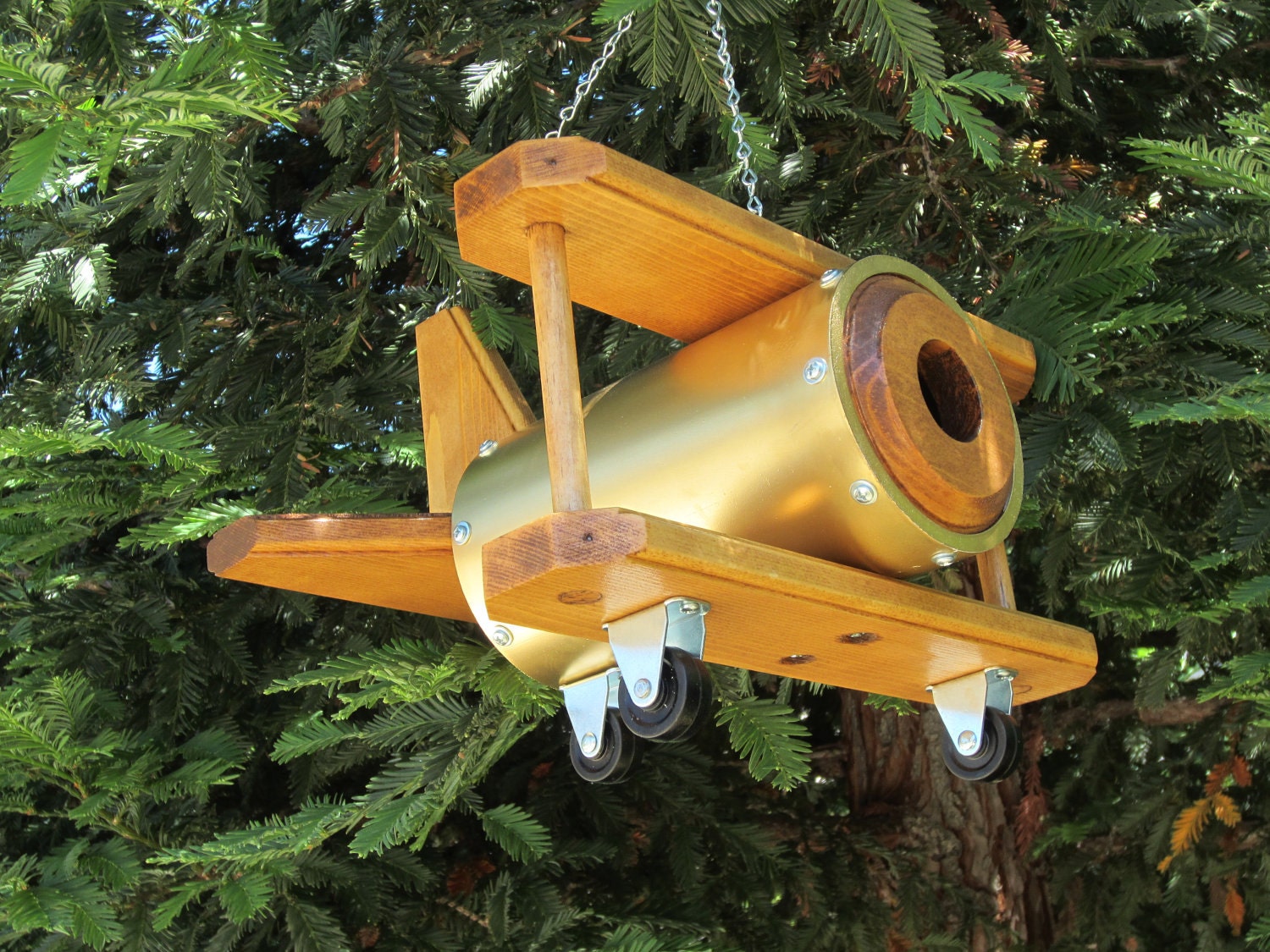Bi-Plane Birdhouse - Gold and Early American