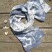 hand-dyed blue and white scarf, lightweight cotton