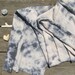 hand-dyed scarf, deep blue and pale sand, lightweight cotton