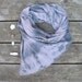 on hold: hand-dyed scarf, lightweight cotton, faded mauve and storm blue
